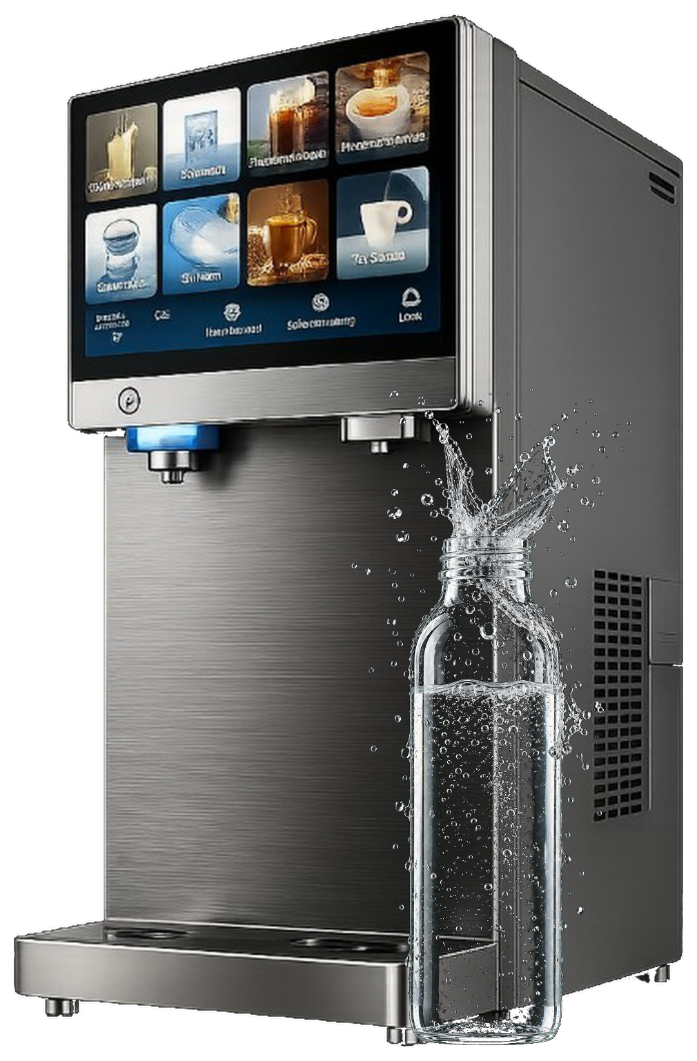 Machine full option et bouteille en verre CWG